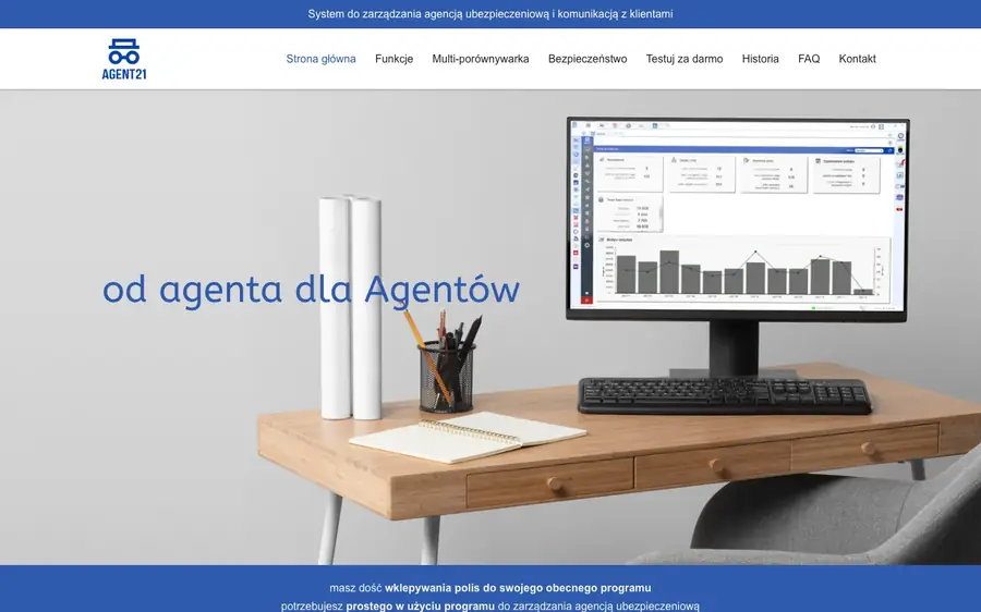 Zrzut ekranu strony Agent21