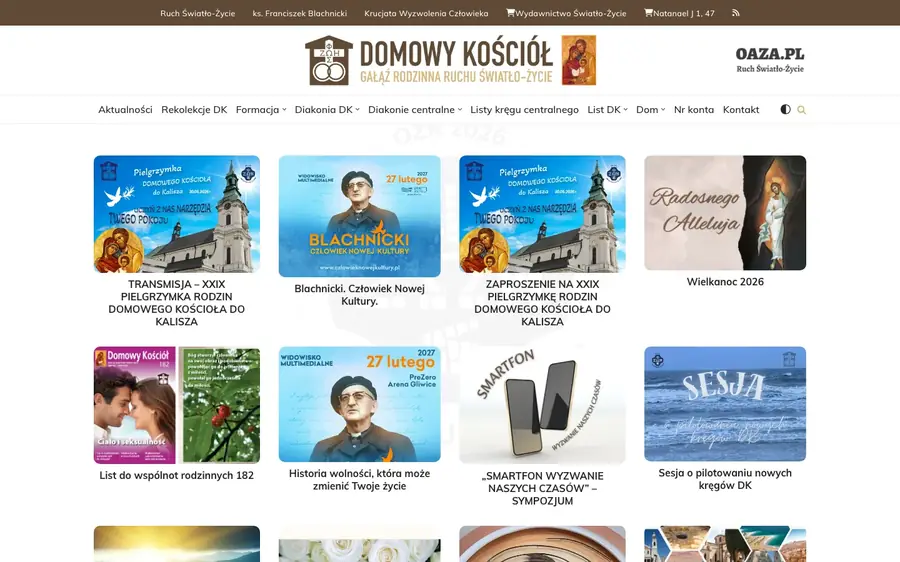 Zrzut ekranu strony Domowy Kościół