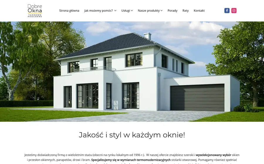 Zrzut ekranu strony Dobre Okna