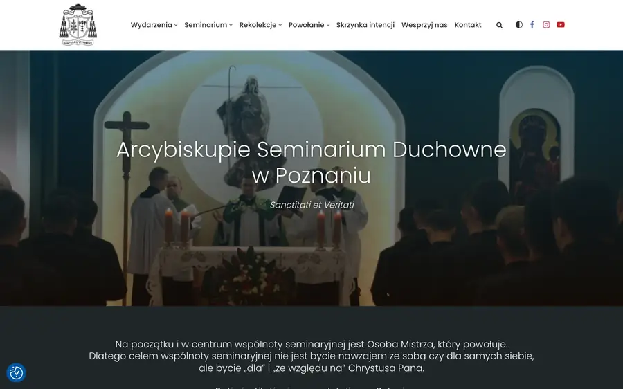 Zrzut ekranu strony Arcybiskupiego Seminarium Duchownego w Poznaniu
