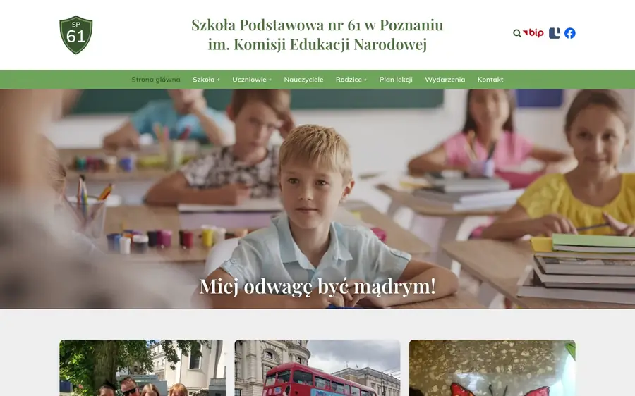 Zrzut ekranu strony SP 61 Poznań