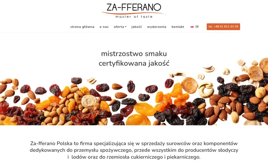 Zrzut ekranu strony ZA-FFERANO