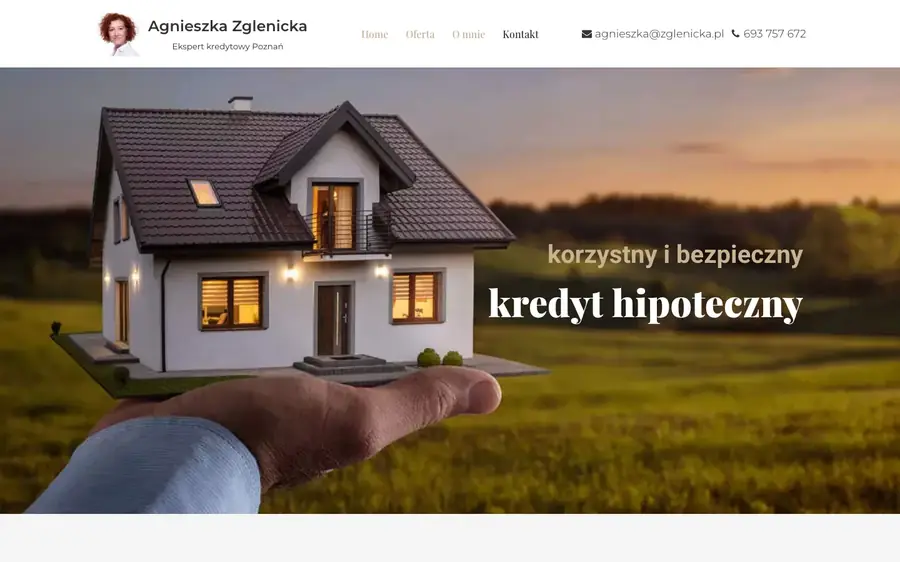 Zrzut ekranu strony Agnieszka Zglenicka